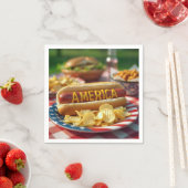 Serviette En Papier 4 juillet américain Hot Dog (En situation)