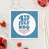 Serviette En Papier 4 juillet BBQ Party Blue Star (En situation)