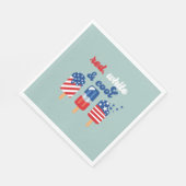 Serviette En Papier 4 juillet Bleu Rouge Blanc Anniversaire (Coin)