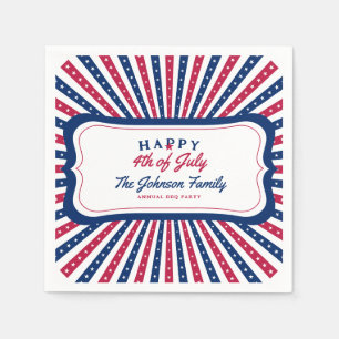 Serviette En Papier 4 juillet Custom American Family Summer BBQ Party