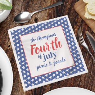 Serviette En Papier 4 juillet Cute été personnalisé