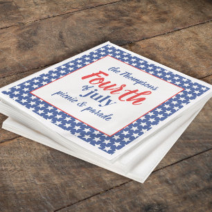 Serviette En Papier 4 juillet Cute été personnalisé