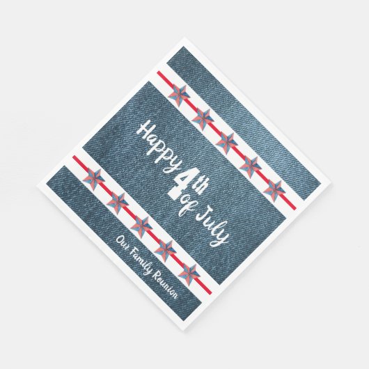 Serviette En Papier 4 juillet Denim Paper Napkin (Coin)
