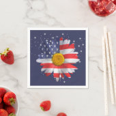 Serviette En Papier 4 juillet Drapeau Daisy (En situation)