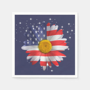 Serviette En Papier 4 juillet Drapeau Daisy