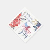 Serviette En Papier 4 juillet Drapeau Personnalisé Fête Élégante (Coin)