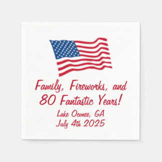 Serviette En Papier 4 juillet et fête d'anniversaire - Napkin