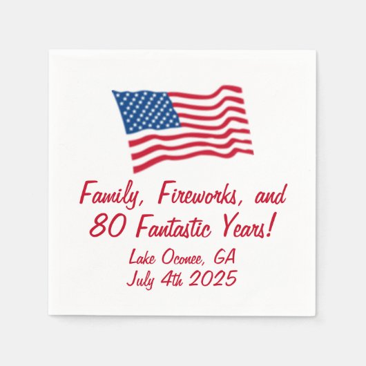 Serviette En Papier 4 juillet et fête d'anniversaire - Napkin (Devant)