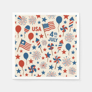 Serviette En Papier 4 juillet États-Unis drapeau Patriotic Party Napki