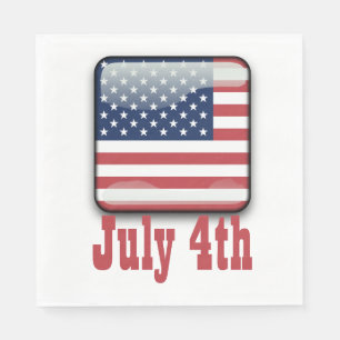 Serviette En Papier 4 juillet, États-Unis - Papier Drapeau
