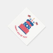 Serviette En Papier 4 juillet Fête Gâteau rouge blanc et bleu (Coin)