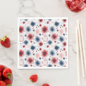 Serviette En Papier 4 juillet Feu d'artifice Napkins (En situation)