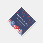 Serviette En Papier 4 juillet Feu d'artifice Personnalisé (Coin)