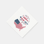 Serviette En Papier 4 juillet Feu d'artifice USA Rouge Blanc Bleu (Coin)