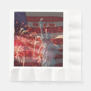Serviette En Papier 4 juillet Feu de feu d'artifice Statue de la Liber