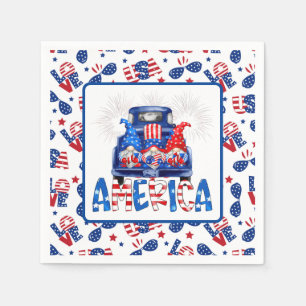 Serviette En Papier 4 juillet Gnomes