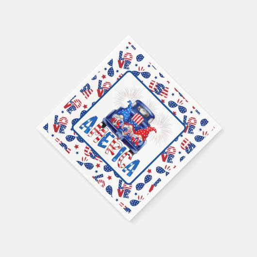 Serviette En Papier 4 juillet Gnomes (Coin)