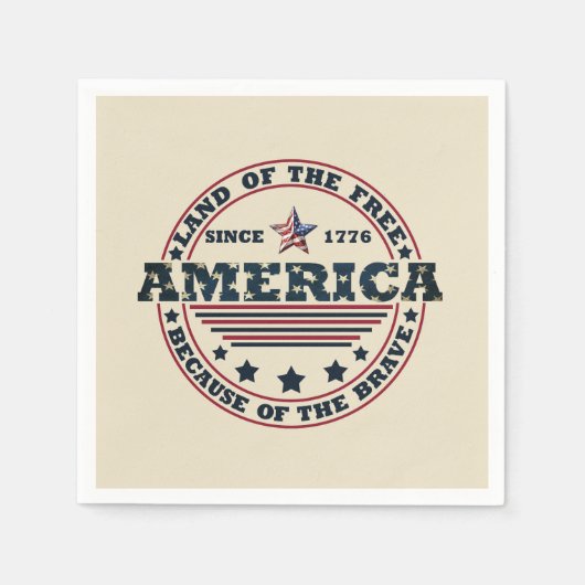 Serviette En Papier 4 juillet heureux (Devant)