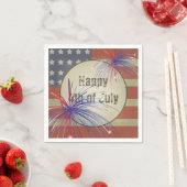 Serviette En Papier 4 juillet heureux | Vintage rustique (En situation)