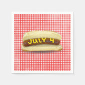 Serviette En Papier 4 juillet Hot Dog sur En vichy (Devant)