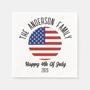 Serviette En Papier 4 juillet Jour de l'Indépendance Nom Personnalisé