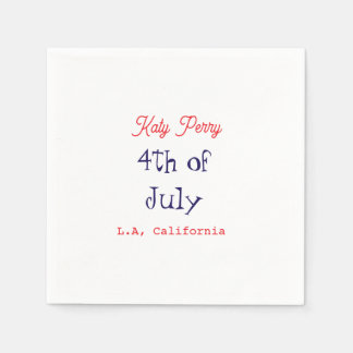 Serviette En Papier 4 juillet jour de l'indépendance nom ville pa roug