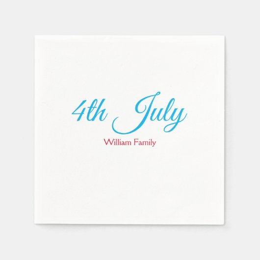 Serviette En Papier 4 juillet jour d'indépendance ajouter nom texte pe (Devant)