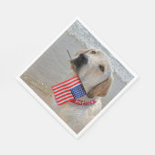 Serviette En Papier 4 juillet Labrador Retriever avec drapeau (Coin)
