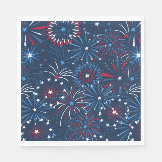 Serviette En Papier 4 juillet papier Fireworks (Devant)