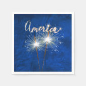 Serviette En Papier 4 juillet Party Sparkler en bleu (Devant)