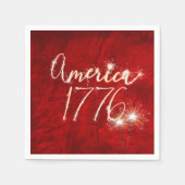 Serviette En Papier 4 juillet Party Sparkler Rouge cuir (Devant)