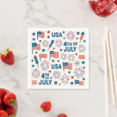 Serviette En Papier 4 juillet patriotique 🇺 🇸 | Feux d'artifice, Éto (En situation)