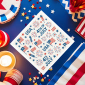 Serviette En Papier 4 juillet patriotique 🇺 🇸 | Feux d'artifice, Éto