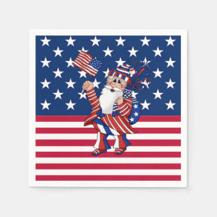 Serviette En Papier 4 juillet Patriotique rouge, blanc et bleu BBQ Pè