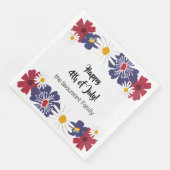 Serviette En Papier 4 juillet Retro Red Blue Summer Party (Coin)