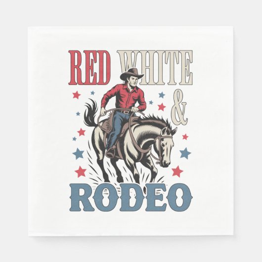 Serviette En Papier 4 juillet Rodeo Cowboy (Devant)