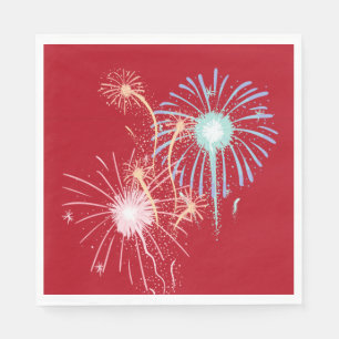 Serviette En Papier 4 juillet, rouge, blanc, bleu étoiles patriotique