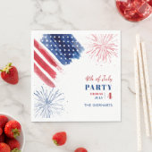 Serviette En Papier 4 juillet Rouge Blanc Bleu Fête de fête (En situation)