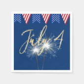 Serviette En Papier 4 juillet Sparklers avec drapeaux Naples (Devant)