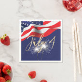 Serviette En Papier 4 juillet Sparklers et drapeaux (En situation)