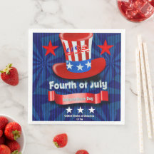4 juillet Table de partie Papier Napkin