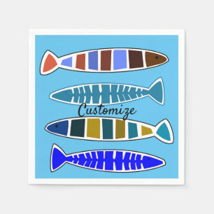 Serviette En Papier 4 Poisson rayé multicolore Thunder_Cove