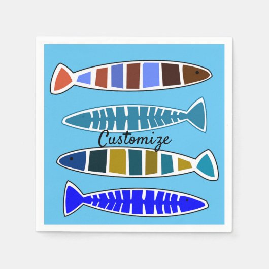Serviette En Papier 4 Poisson rayé multicolore Thunder_Cove (Devant)