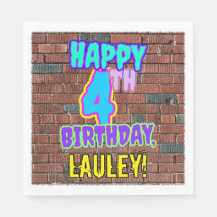 Serviette En Papier 4e anniversaire ~ Amusant, Graffiti urbain inspiré