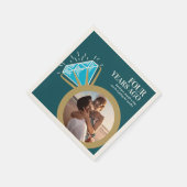 Serviette En Papier 4e anniversaire mariage fête bague or (Coin)