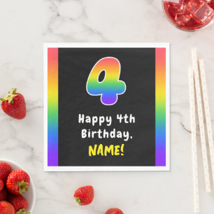 Serviette En Papier 4e anniversaire : Rainbow Spectrum # 4, Nom person