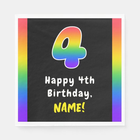 Serviette En Papier 4e anniversaire : Rainbow Spectrum # 4, Nom person (Devant)
