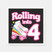 Serviette En Papier 4e anniversaire Roller Skate 4 ans (Devant)