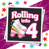 Serviette En Papier 4e anniversaire Roller Skate 4 ans