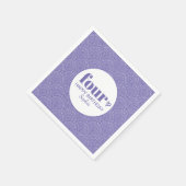 Serviette En Papier 4e anniversaire simple violet avec nom (Coin)
